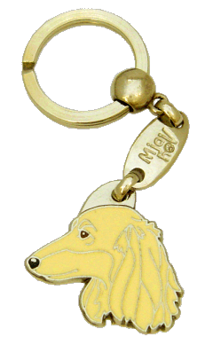DACHSHUND LONGHAIRED CREAM <br> (keyring, engraving included)